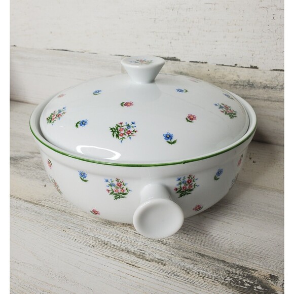 Vintage Andrea by Sadek Casserole Dish & Lid Oven To Table Floral Cookware #7096 - Picture 4 of 12